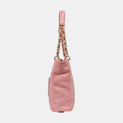 CHANEL CHANEL PST Pink Calfskin Quilted Handbag Gold Hardware 8 Clasp-(SKU)-964725019
