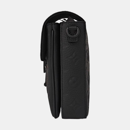 LOUIS VUITTON S LOCK Black Calfskin Monogram Vernis Crossbody Bag Shoulder Bag Handbag Removable Strap Black Hardware-(SKU)-964883000