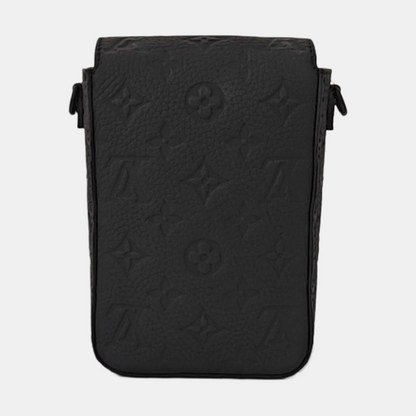 LOUIS VUITTON S LOCK Black Calfskin Monogram Vernis Crossbody Bag Shoulder Bag Handbag Removable Strap Black Hardware-(SKU)-964883000