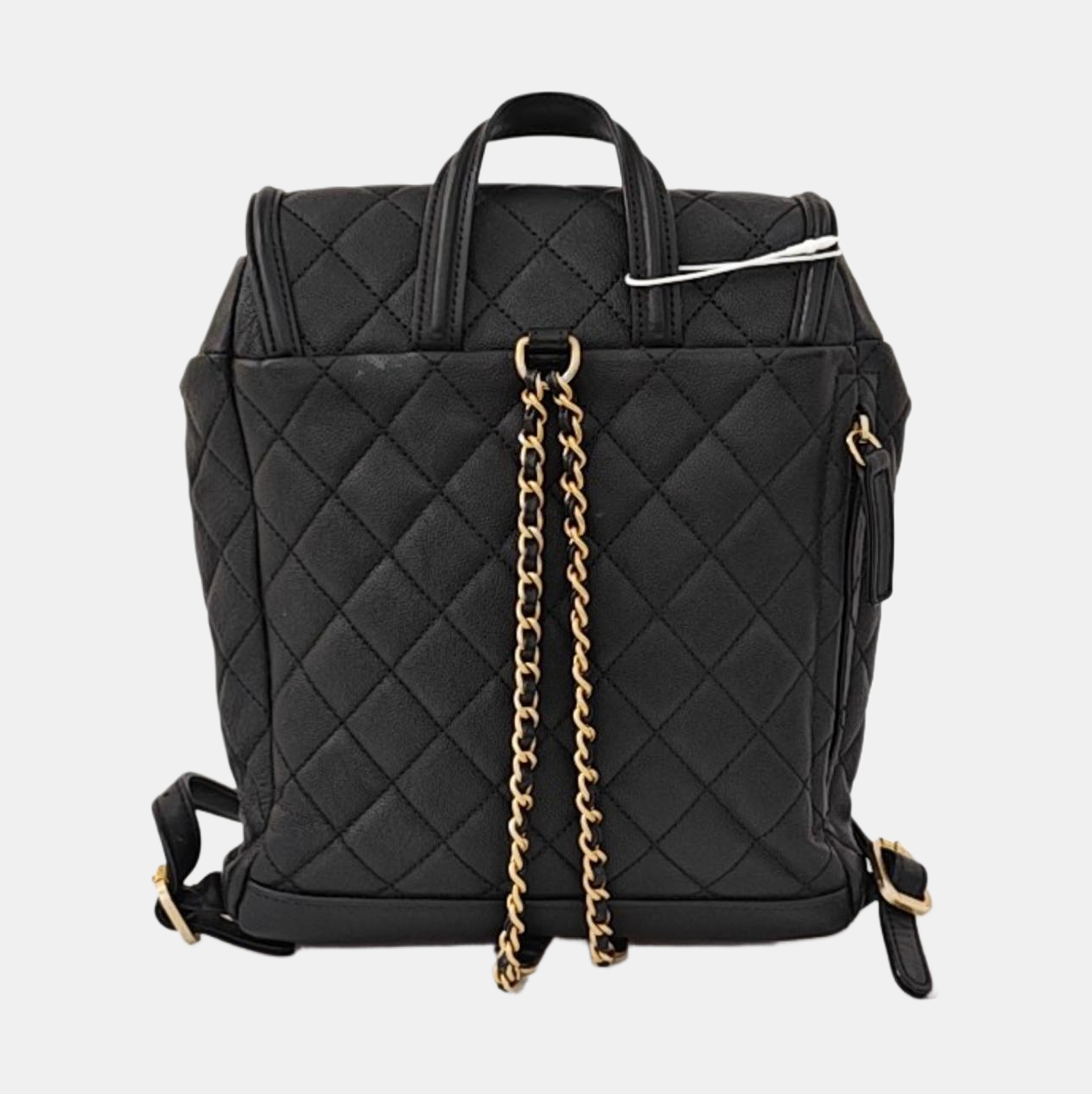 CHANEL FILIGREE black grained leather quilted shoulder bag, crossbody bag, handbag with gold hardware and 25 chain links-(SKU)-964770132