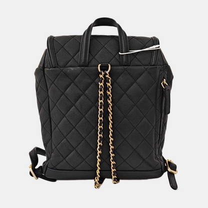 CHANEL FILIGREE black grained leather quilted shoulder bag, crossbody bag, handbag with gold hardware and 25 chain links-(SKU)-964770132