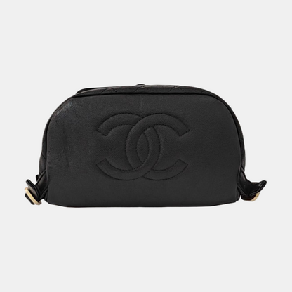 CHANEL FILIGREE black grained leather quilted shoulder bag, crossbody bag, handbag with gold hardware and 25 chain links-(SKU)-964770132