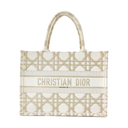 DIOR Book Tote Medium White Canvas Embroidered Handbag Single Shoulder Bag-(SKU)-964968341