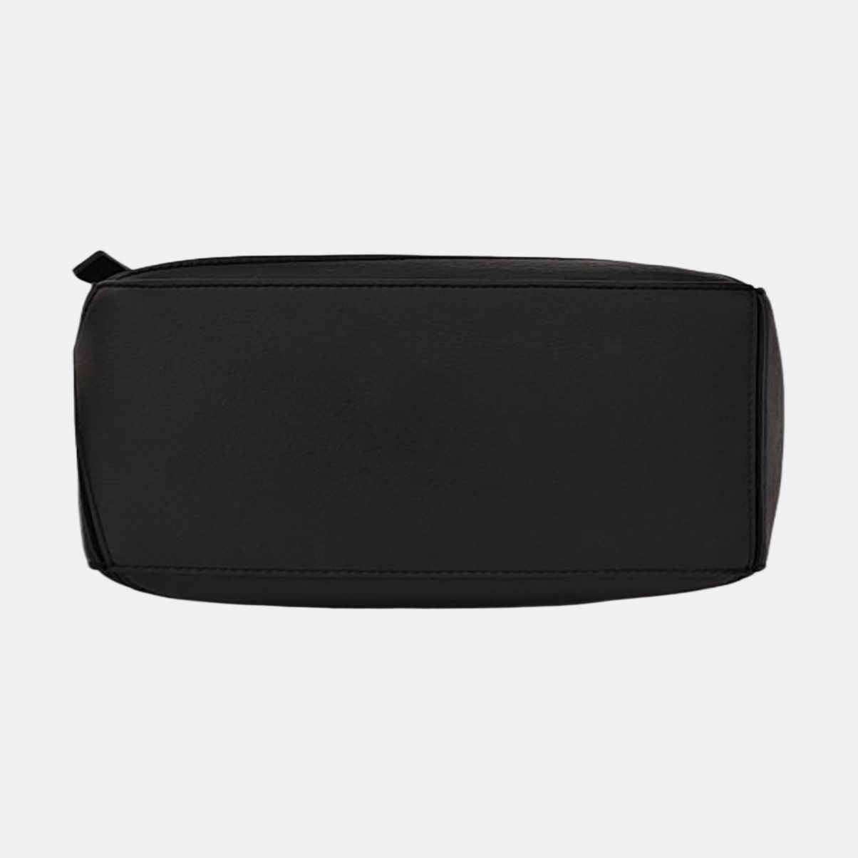 LOEWE Puzzle Small Black Leather Geometric Crossbody Shoulder Tote Bag Silver Hardware Removable Strap-(SKU)-964289240