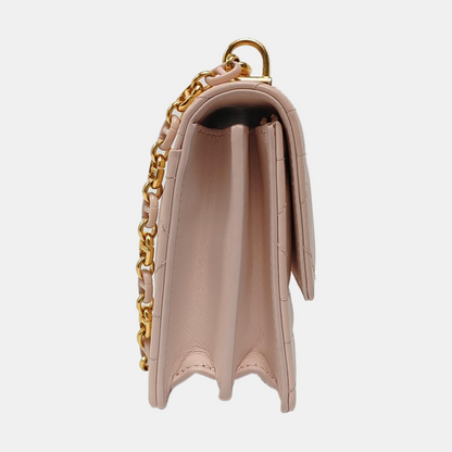 DIOR Dior Caro Mini Pink Calfskin Diamond Quilted Shoulder Bag Crossbody Bag Gold Hardware Removable Strap-(SKU)-965127534