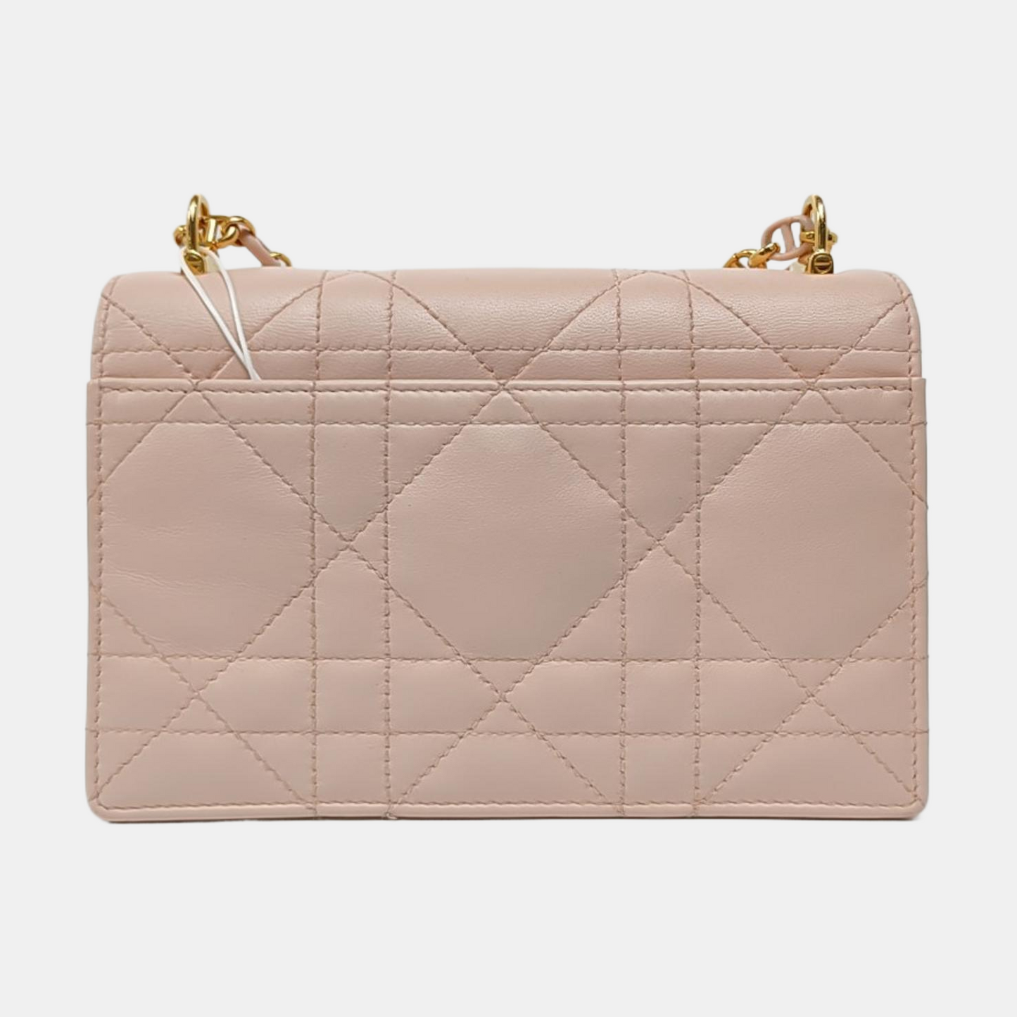 DIOR Dior Caro Mini Pink Calfskin Diamond Quilted Shoulder Bag Crossbody Bag Gold Hardware Removable Strap-(SKU)-965127534