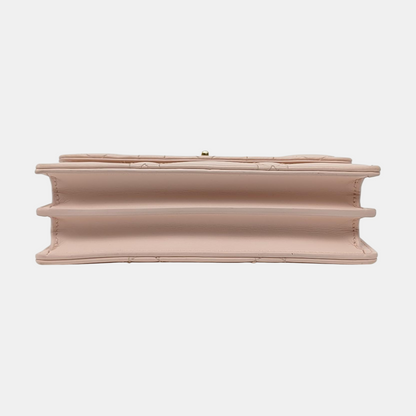 DIOR Dior Caro Mini Pink Calfskin Diamond Quilted Shoulder Bag Crossbody Bag Gold Hardware Removable Strap-(SKU)-965127534