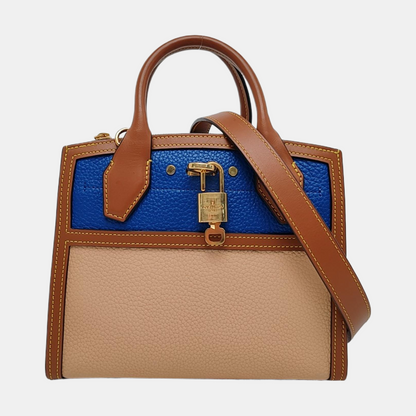 LOUIS VUITTON CITY STEAMER Mini Beige Calfskin Steam Bag Shoulder Bag Convertible Strap-(SKU)-965273931