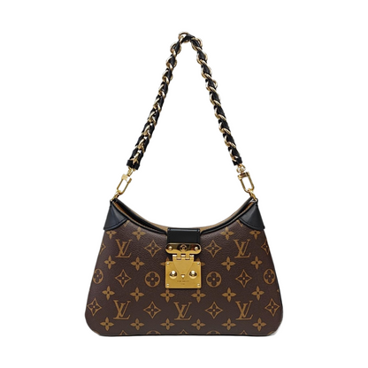 LOUIS VUITTON TWINNY Brown Coated Canvas Monogram Shoulder Bag Tote Crossbody Bag with Detachable Strap-(SKU)-965071055