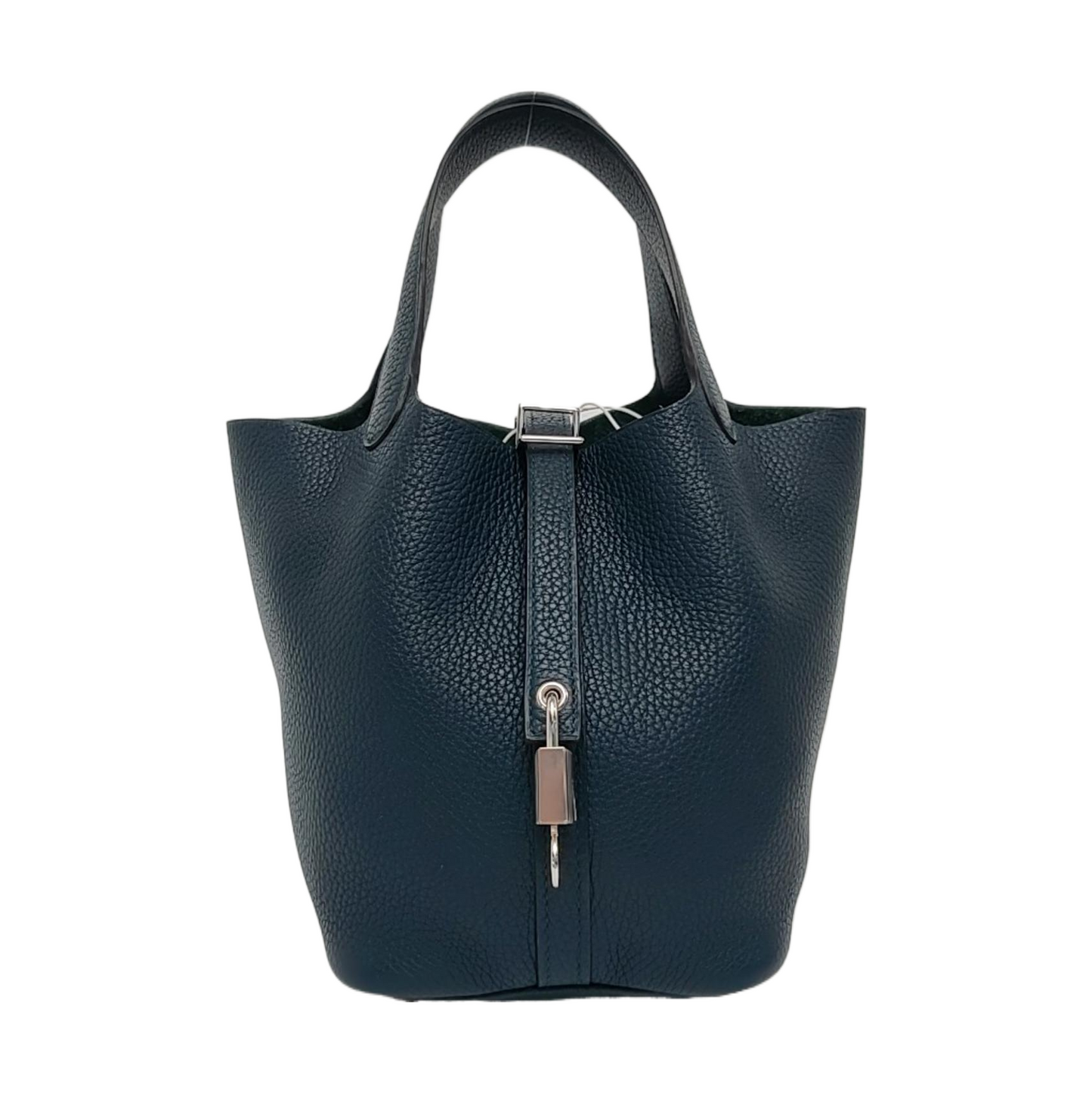 HERMÈS Picotin Lock 18 Rousseau Green Clemence Leather Tote Bag Silver Hardware C Clasp-(SKU)-965271626