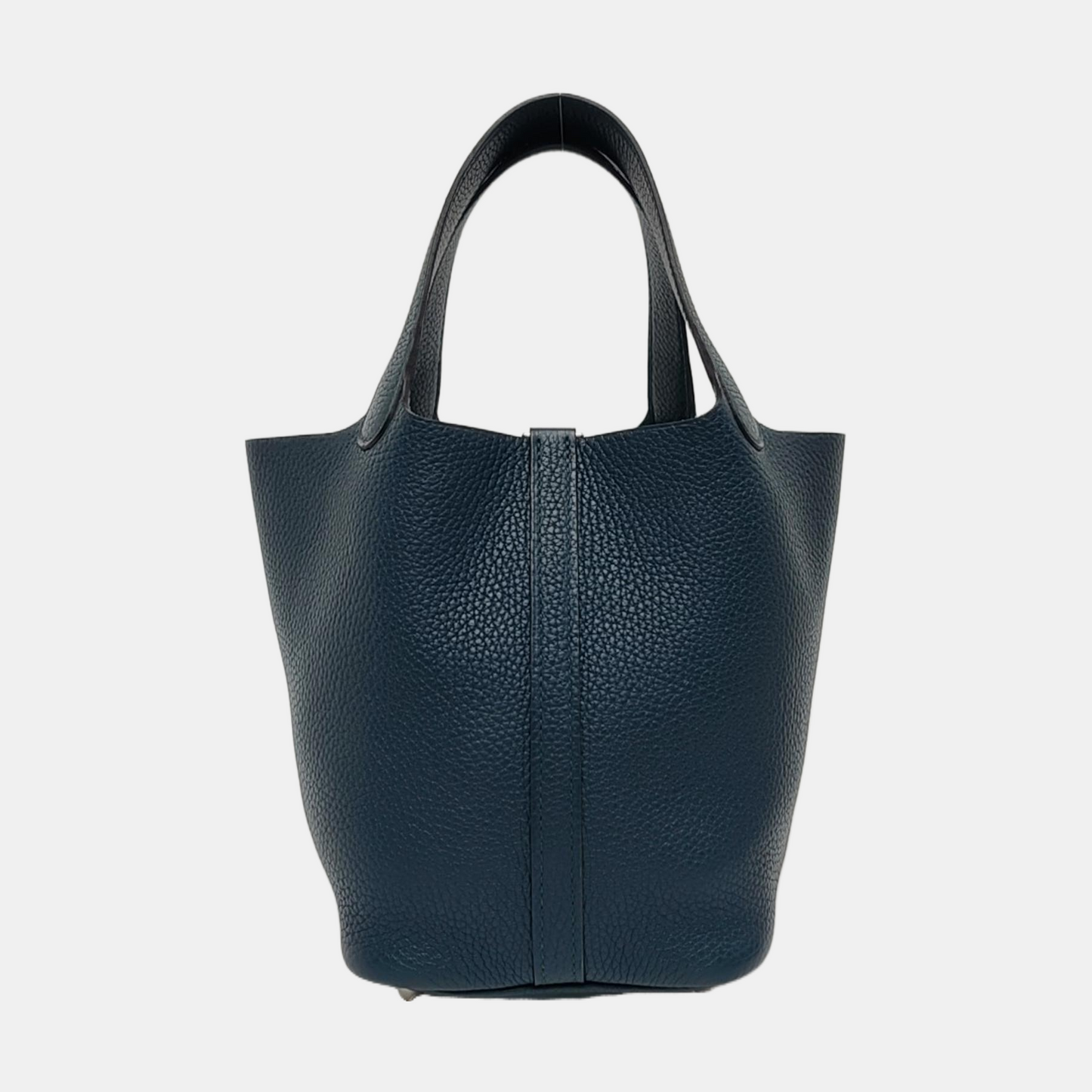 HERMÈS Picotin Lock 18 Rousseau Green Clemence Leather Tote Bag Silver Hardware C Clasp-(SKU)-965271626