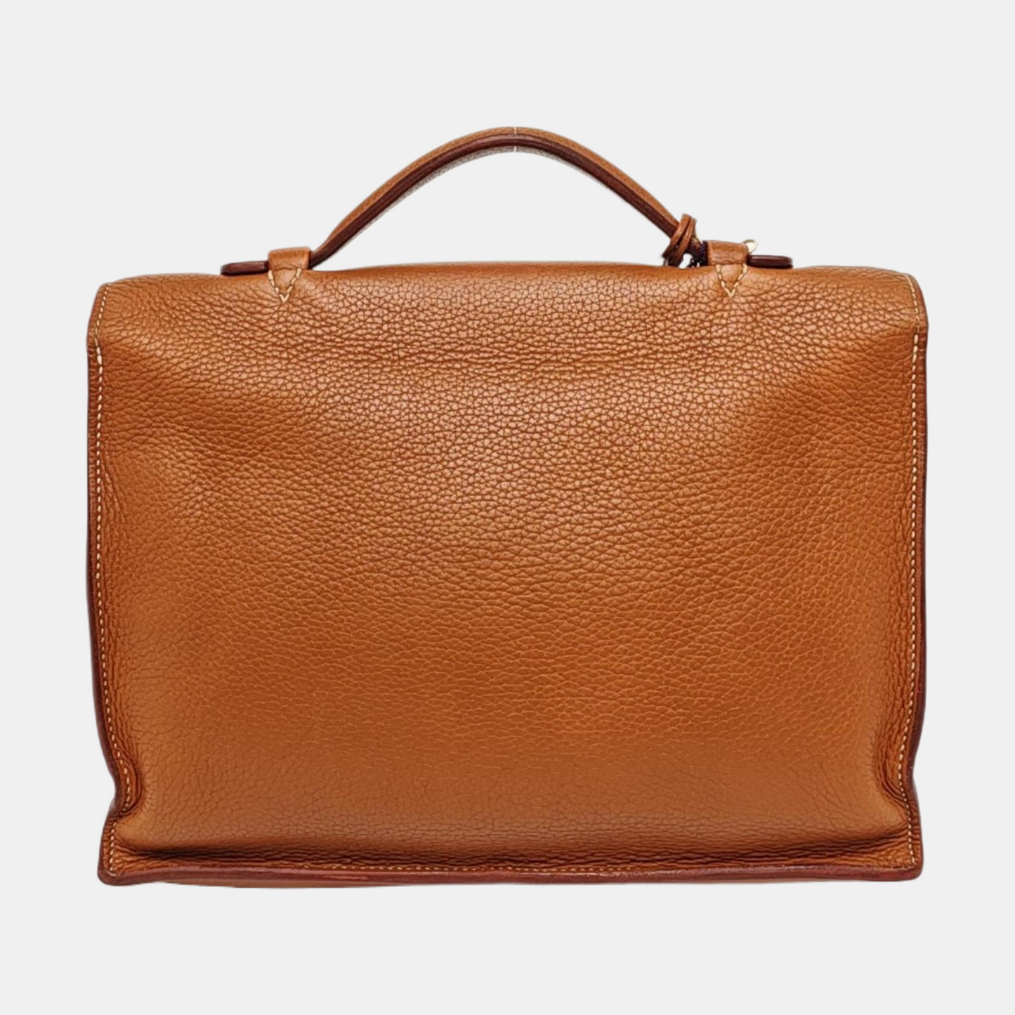 HERMÈS Sac A Depeches 27 Gold Brown Clemence Leather Handbag Silver Hardware K Engraved-(SKU)-965014761