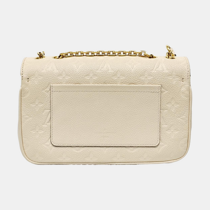 LOUIS VUITTON MARCEAU White Calfskin Monogram Embossed Single Shoulder Bag Crossbody Bag Gold Hardware-(SKU)-965269082
