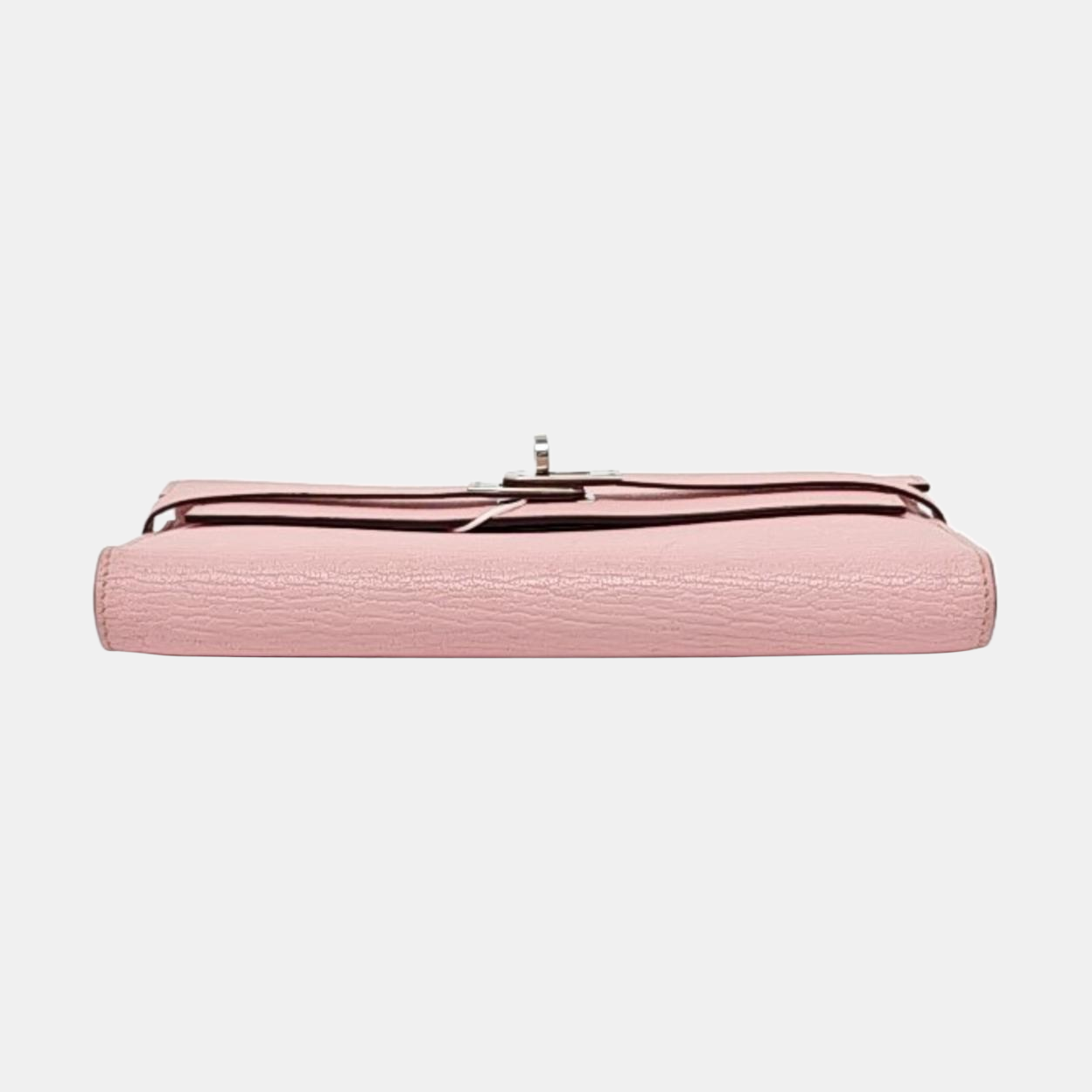 HERMÈS Kelly Milkshake Pink Chèvre Mysore Goat Skin Kelly Bag Wallet Silver Hardware D External Stitch-(SKU)-965277205