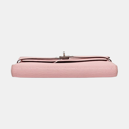 HERMÈS Kelly Milkshake Pink Chèvre Mysore Goat Skin Kelly Bag Wallet Silver Hardware D External Stitch-(SKU)-965277205