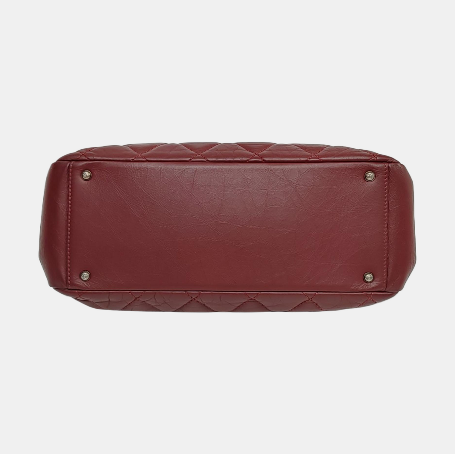 CHANEL CC TIMELESS SOFT Burgundy Leather Quilted Shoulder Bag with Nickel Hardware-(SKU)-965390828