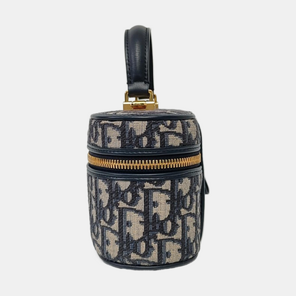 DIOR 30 Montaigne Mini Blue Canvas Monogram Embroidered Shoulder Bag Crossbody Handbag Gold Hardware Removable Strap-(SKU)-965602626