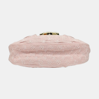 LOUIS VUITTON SUNSET Pink Denim Monogram Single Shoulder Bag with Gold Hardware 2 Removable Shoulder Straps Accessories Included-(SKU)-965274379