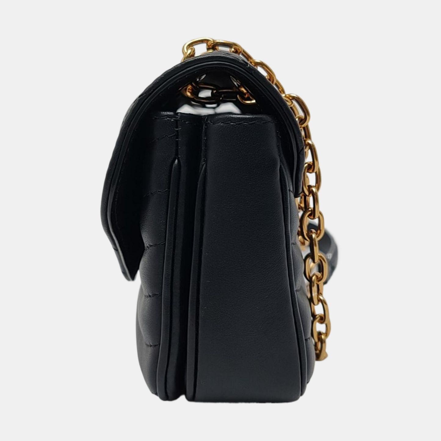 LOUIS VUITTON NEW WAVE Small Black Leather Quilted Shoulder Bag Crossbody with Detachable Strap-(SKU)-965392213