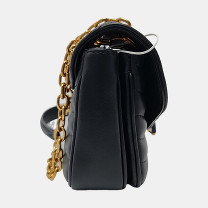 LOUIS VUITTON NEW WAVE Small Black Leather Quilted Shoulder Bag Crossbody with Detachable Strap-(SKU)-965392213