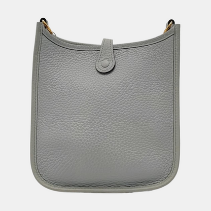 HERMÈS Evelyne 16 Cupola blue Clemence leather perforated Evelyne crossbody bag shoulder bag handbag with gold hardware B and removable shoulder strap-(SKU)-964860135