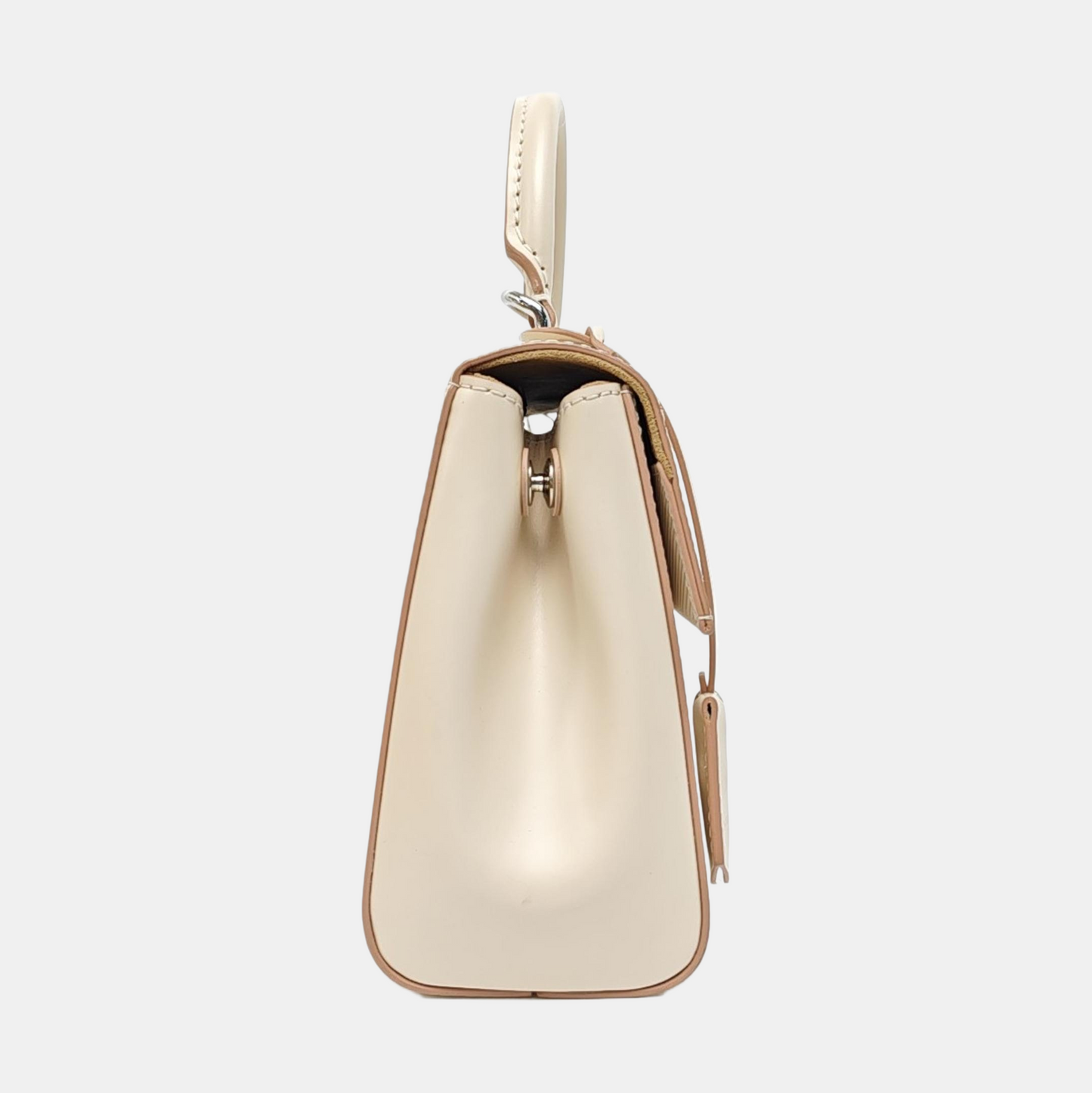 LOUIS VUITTON CLUNY Mini Beige EPI Leather Crinkle Cluny Crossbody Bag Handbag Shoulder Bag Silver Hardware Removable Strap Full Accessories-(SKU)-965650652