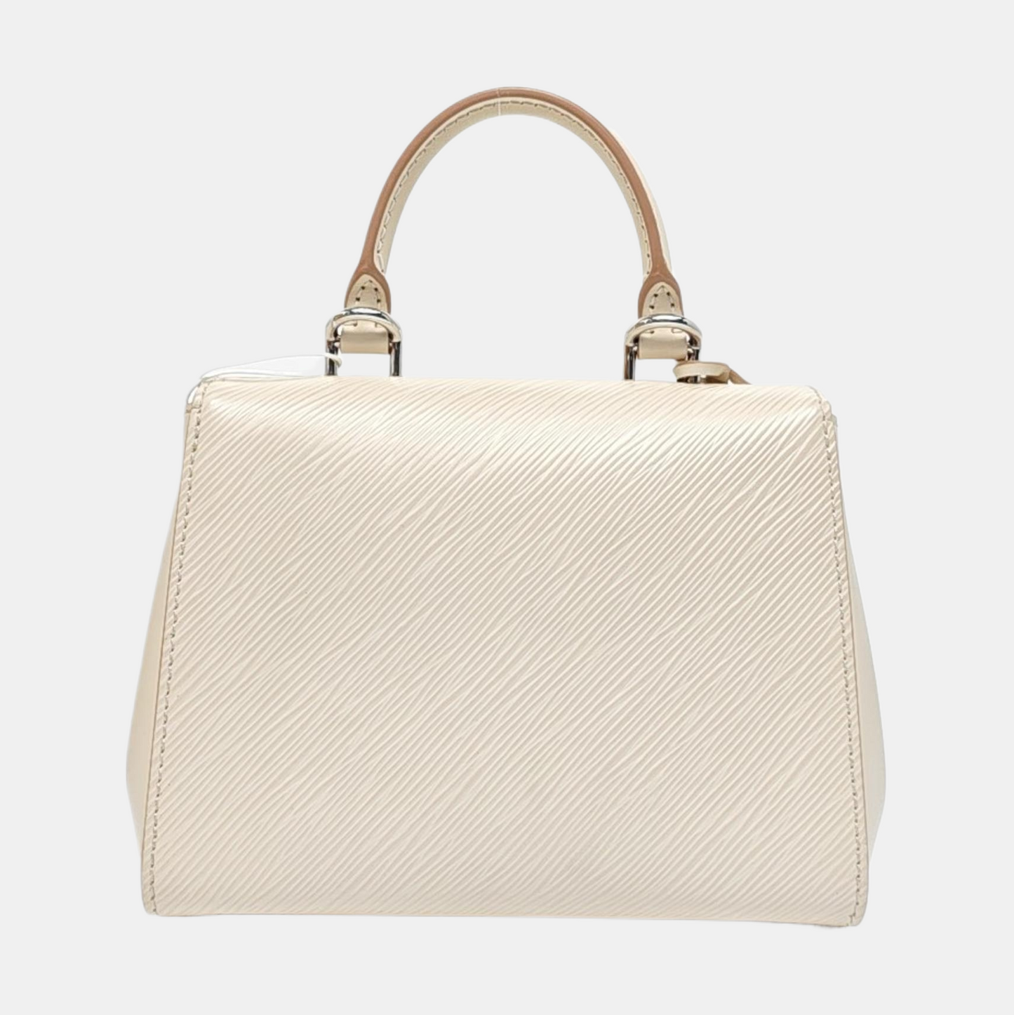 LOUIS VUITTON CLUNY Mini Beige EPI Leather Crinkle Cluny Crossbody Bag Handbag Shoulder Bag Silver Hardware Removable Strap Full Accessories-(SKU)-965650652
