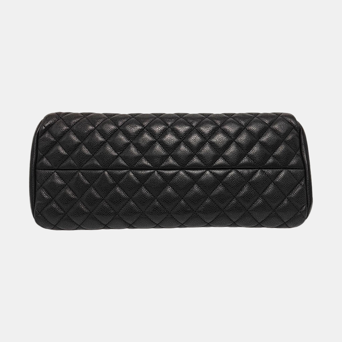 CHANEL JUST MADEMOISELLE Black Calfskin Quilted Monogram Shoulder Bag Tote Bag Silver Hardware 15 Clasp-(SKU)-965696016