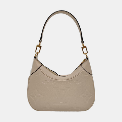 LOUIS VUITTON BAGATELLE White Calfskin Embossed Crossbody Bag Shoulder Bag Tote Bag Golden Hardware 2 Removable Straps-(SKU)-965734846