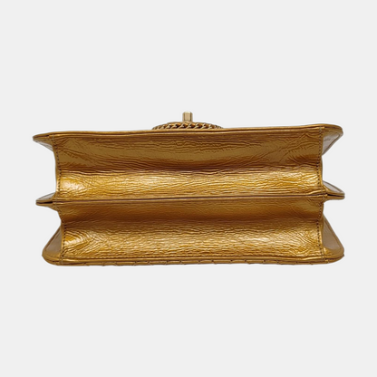 CHANEL MADISON Yellow Patent Leather Quilted Shoulder Bag, Gold Hardware, 11 Compartments-(SKU)-965813701