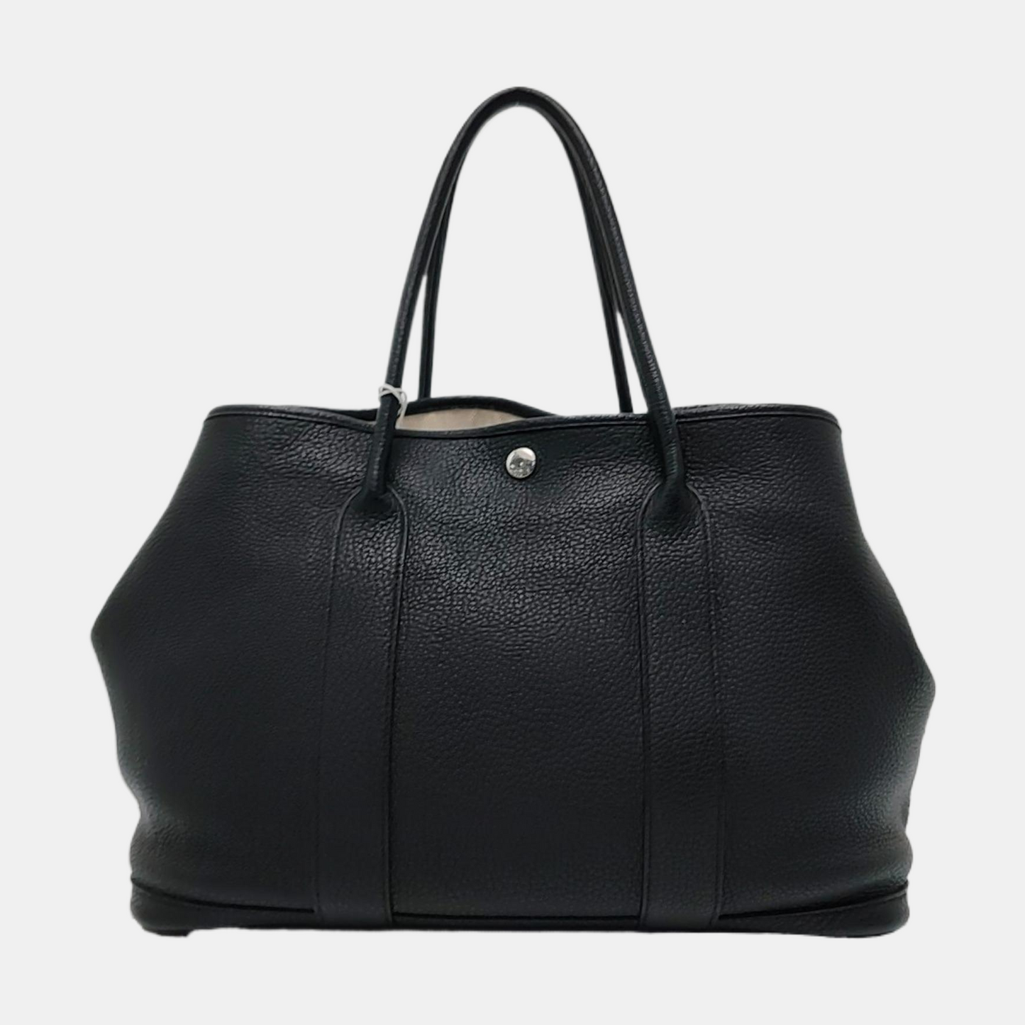 HERMÈS Garden Party 36 Black Negonda Small Bull Leather Tote Handbag with Silver Hardware-(SKU)-965690824