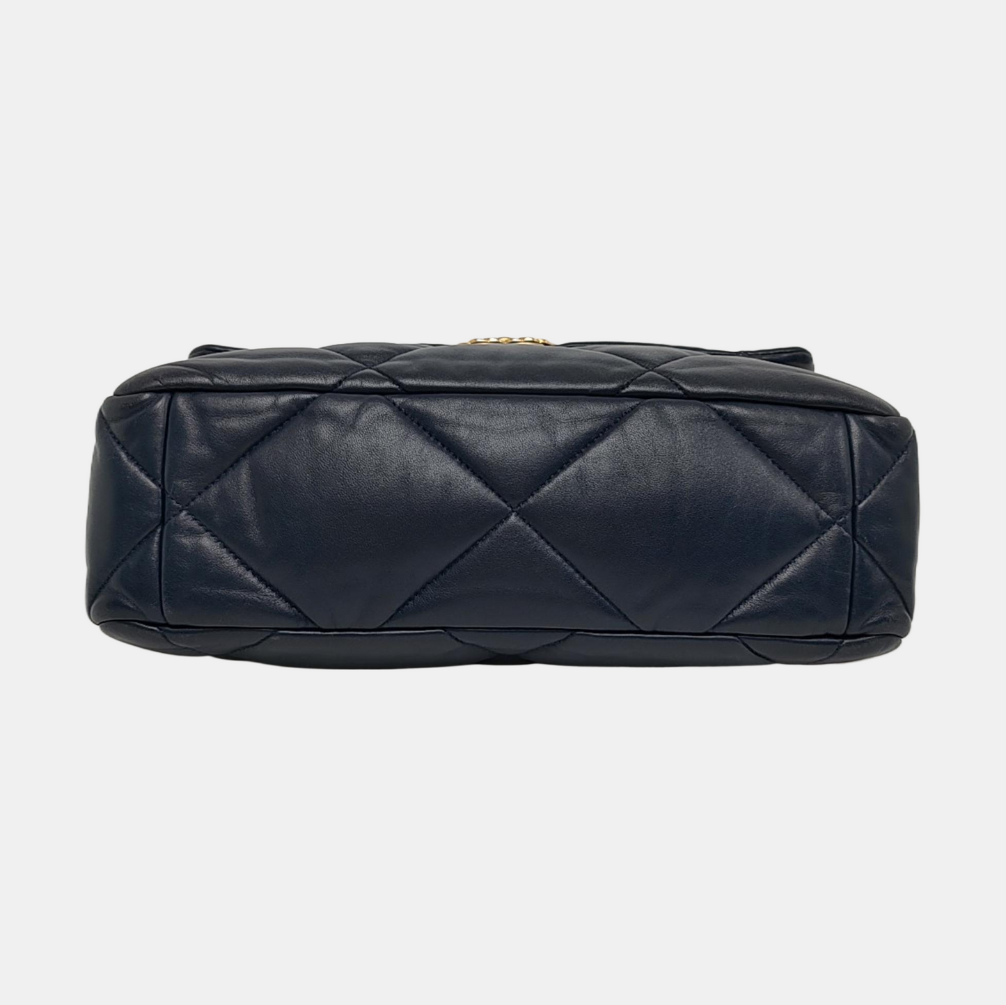 CHANEL CHANEL 19 Large Size Blue Lambskin Diamond Quilted Single Shoulder Bag Tote with Gold, Silver, Ruthenium Hardware 30 Compartments-(SKU)-965310361