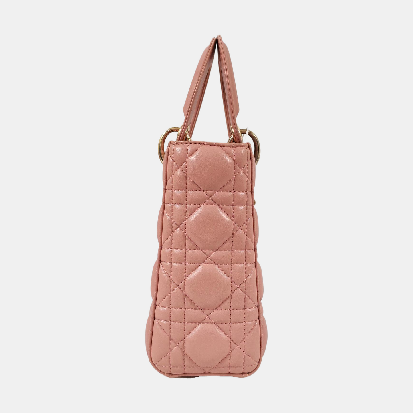 DIOR Lady Dior Small Size Pink Lamb Leather Quilted Cannage Bag with Detachable Strap-(SKU)-965734341