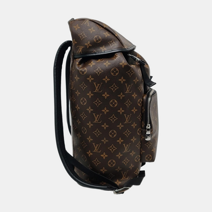 LOUIS VUITTON ZACK Medium Brown Coated Canvas Monogram Backpack Handbag Silver Hardware-(SKU)-965813745