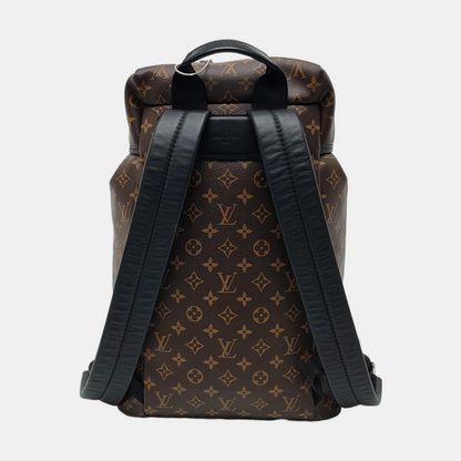 LOUIS VUITTON ZACK Medium Brown Coated Canvas Monogram Backpack Handbag Silver Hardware-(SKU)-965813745