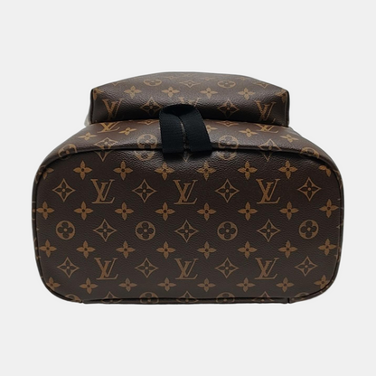 LOUIS VUITTON ZACK Medium Brown Coated Canvas Monogram Backpack Handbag Silver Hardware-(SKU)-965813745