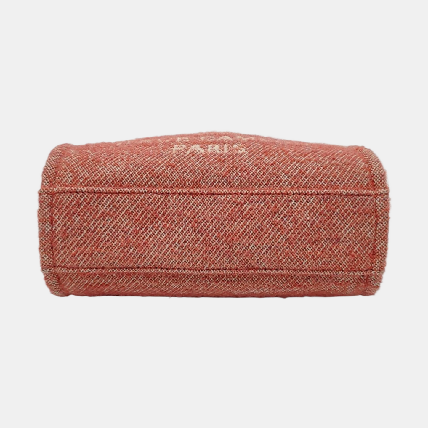 CHANEL DEAUVILLE Red Fabric Jacquard Beach Bag Single Shoulder Bag Tote Bag with Silver Hardware-(SKU)-965966407