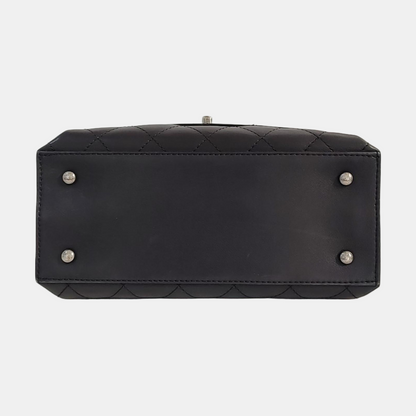 CHANEL LUXURY TOP Small Black Calfskin Quilted Shoulder Bag Tote Crossbody Bag Ruthenium Hardware 22K Clasp-(SKU)-965599174