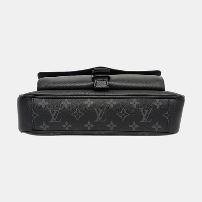 LOUIS VUITTON TAIGARAMA Black Coated Canvas Monogram Tote Shoulder Bag with Silver Hardware-(SKU)-965640486