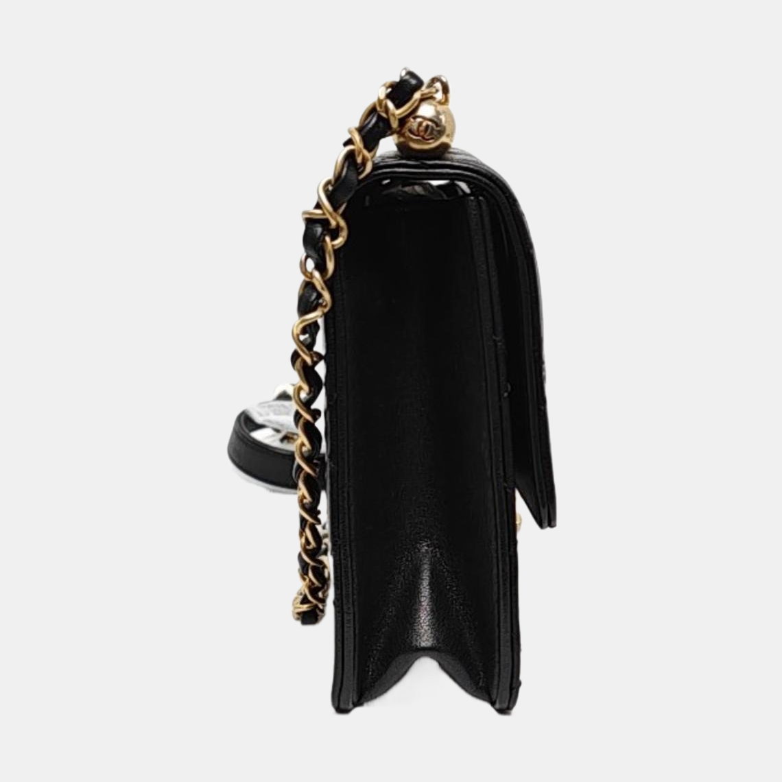 CHANEL CLASSIC VERTICAL PEARL medium black leather quilted diamond-stitched shoulder bag crossbody bag gold hardware 28 carat-(SKU)-966148569