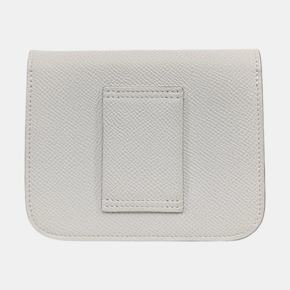 HERMÈS Constance Slim Light Gray Epsom Leather Constance Bag Wallet with Gold Hardware B Stamp Pockets-(SKU)-966022942
