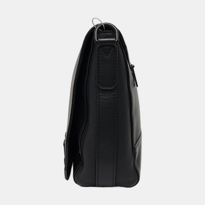 LOUIS VUITTON AEROGRAM Black Leather Printed Shoulder Bag Crossbody Bag with Detachable Strap-(SKU)-966236280