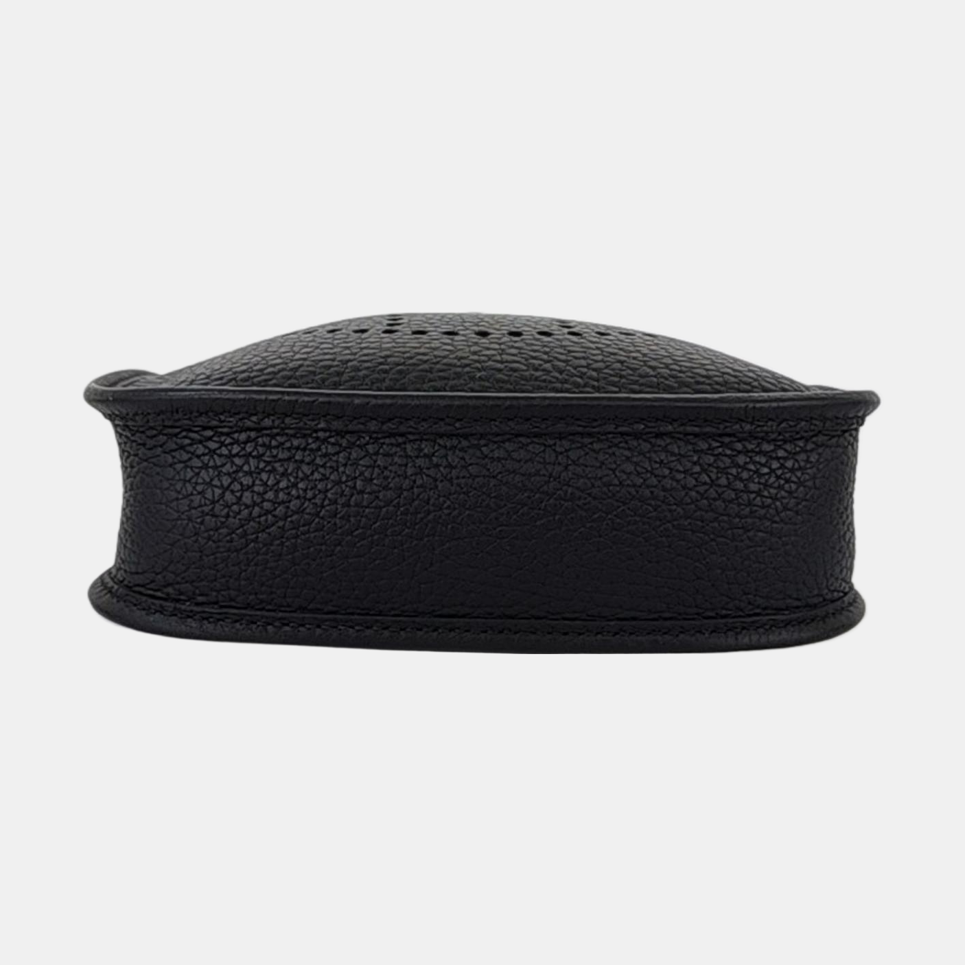 HERMÈS Evelyne TPM Black Clemence Leather Cutout Evelyne Single Shoulder Bag Crossbody Bag with Silver Hardware and B, Detachable Shoulder Strap-(SKU)-966183843