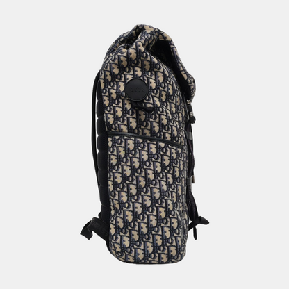 DIOR Explorer Black Canvas Monogram Quilted Backpack Golden Hardware-(SKU)-966460846