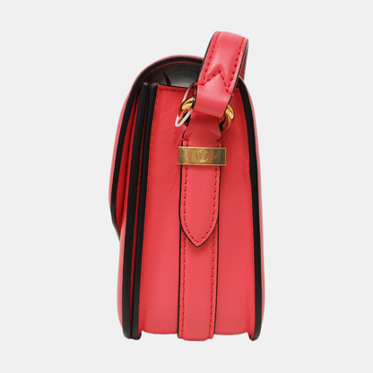 LOUIS VUITTON PONT 9 Red Calfskin Shoulder Bag Handbag Golden Hardware-(SKU)-966331663