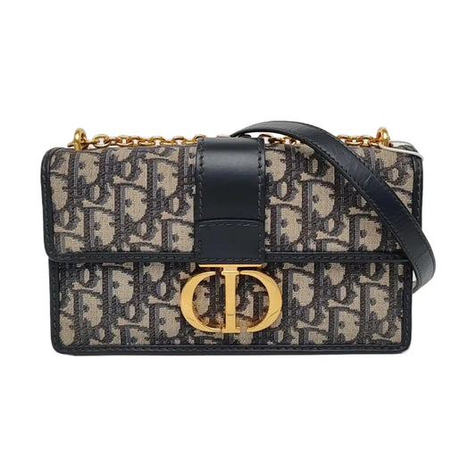 DIOR 30 Montaigne East-West blue canvas Monogram jacquard Montaigne bag shoulder bag crossbody bag removable shoulder strap-(SKU)-966152938