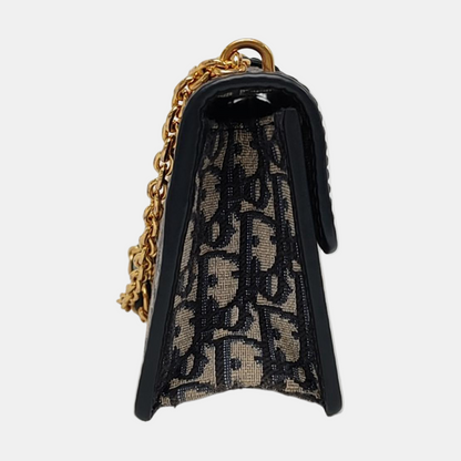 DIOR 30 Montaigne East-West blue canvas Monogram jacquard Montaigne bag shoulder bag crossbody bag removable shoulder strap-(SKU)-966152938