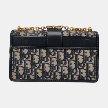 DIOR 30 Montaigne East-West blue canvas Monogram jacquard Montaigne bag shoulder bag crossbody bag removable shoulder strap-(SKU)-966152938