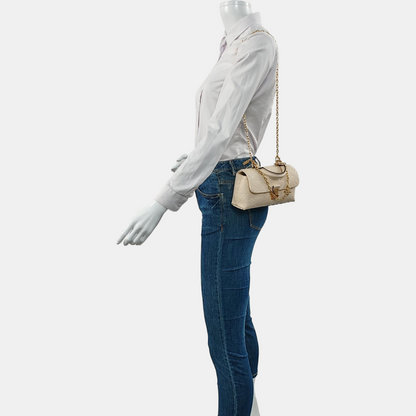 LOUIS VUITTON MADELEIN Nano White Leather Monogram Embossed Shoulder Bag Tote Bag Crossbody Bag Golden Hardware Removable Shoulder Strap Accessories Included-(SKU)-966288276