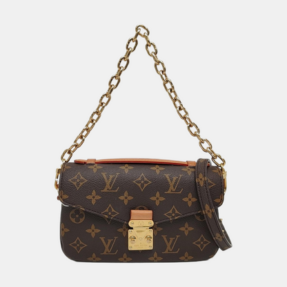 LOUIS VUITTON MÉTIS EAST WEST Brown Coated Canvas Monogram Crossbody Shoulder Bag Tote Bag Single Shoulder Bag with Detachable Straps-(SKU)-966155096